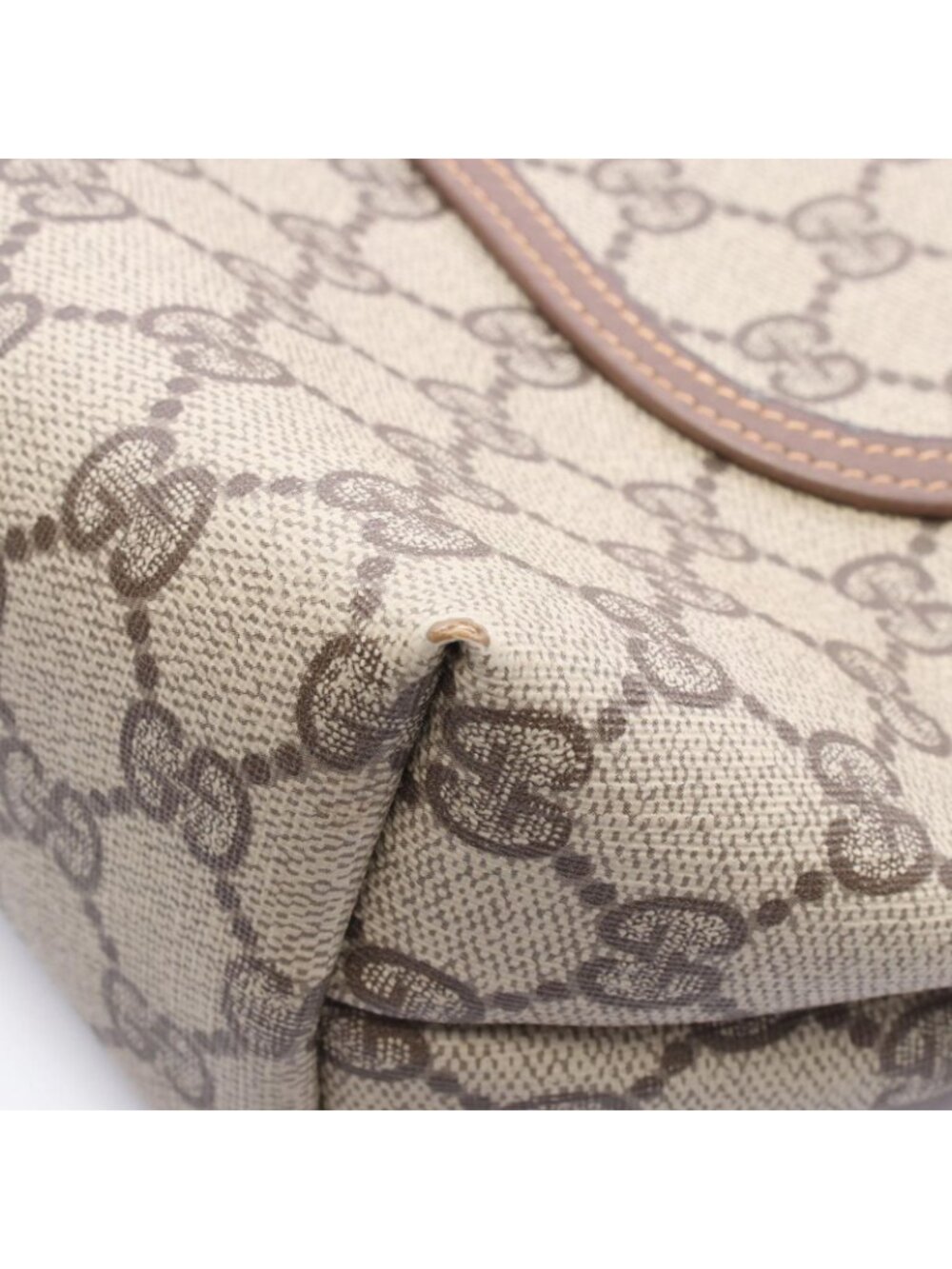 Gucci Tote Vintage GG Plus Sherry Line Beige Canvas Leather - Picture 8 of 10